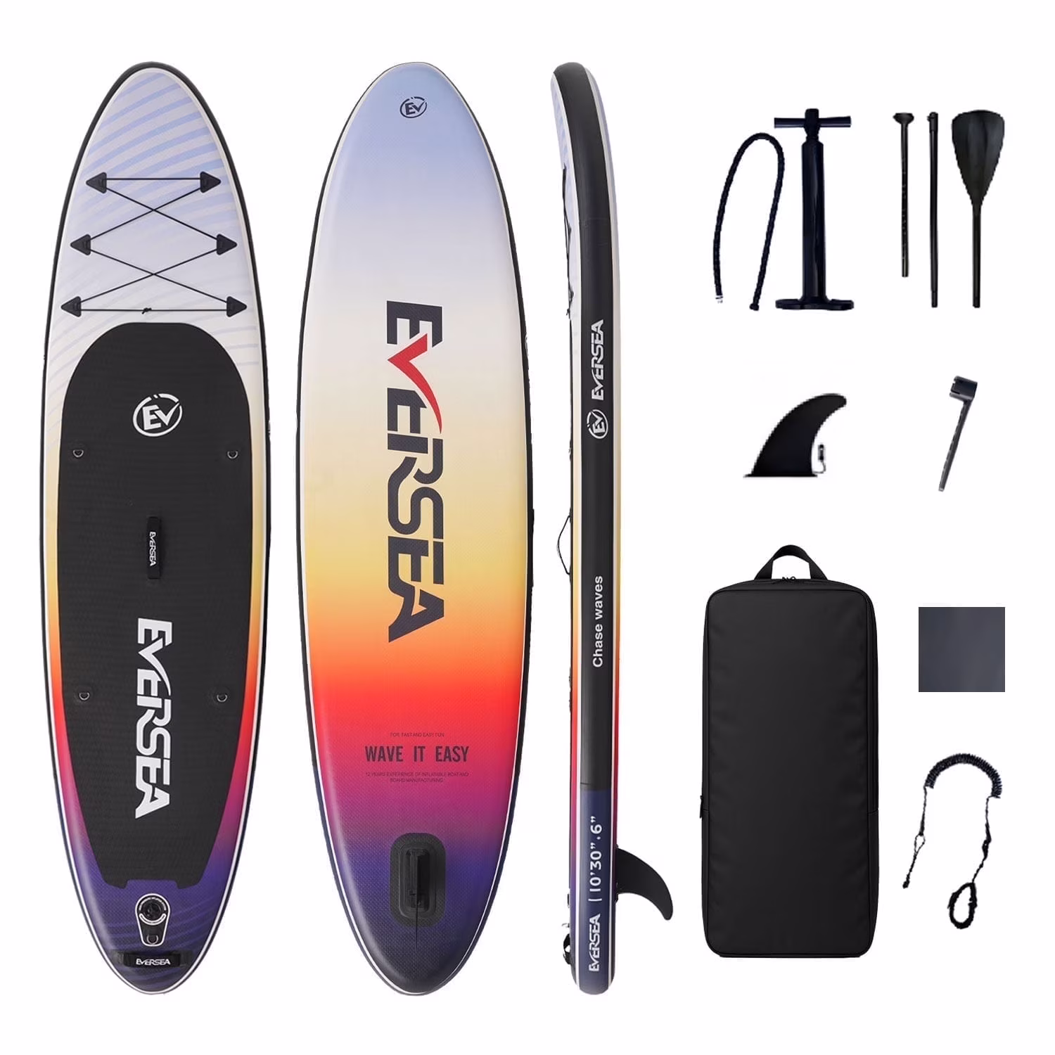 MSEASFREE 10' Inflatable Stand up Paddle Board,with Premium SUP Paddle Board Accessories,Non-Slip Comfort Deck for Youth & Adults