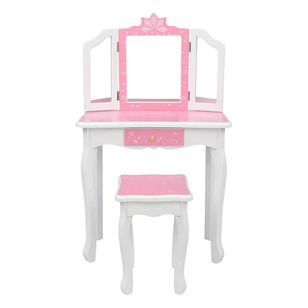 Winado Kids Vanity Table and Chair Set with Mirror Makeup Dressing Table with Drawer Fashion