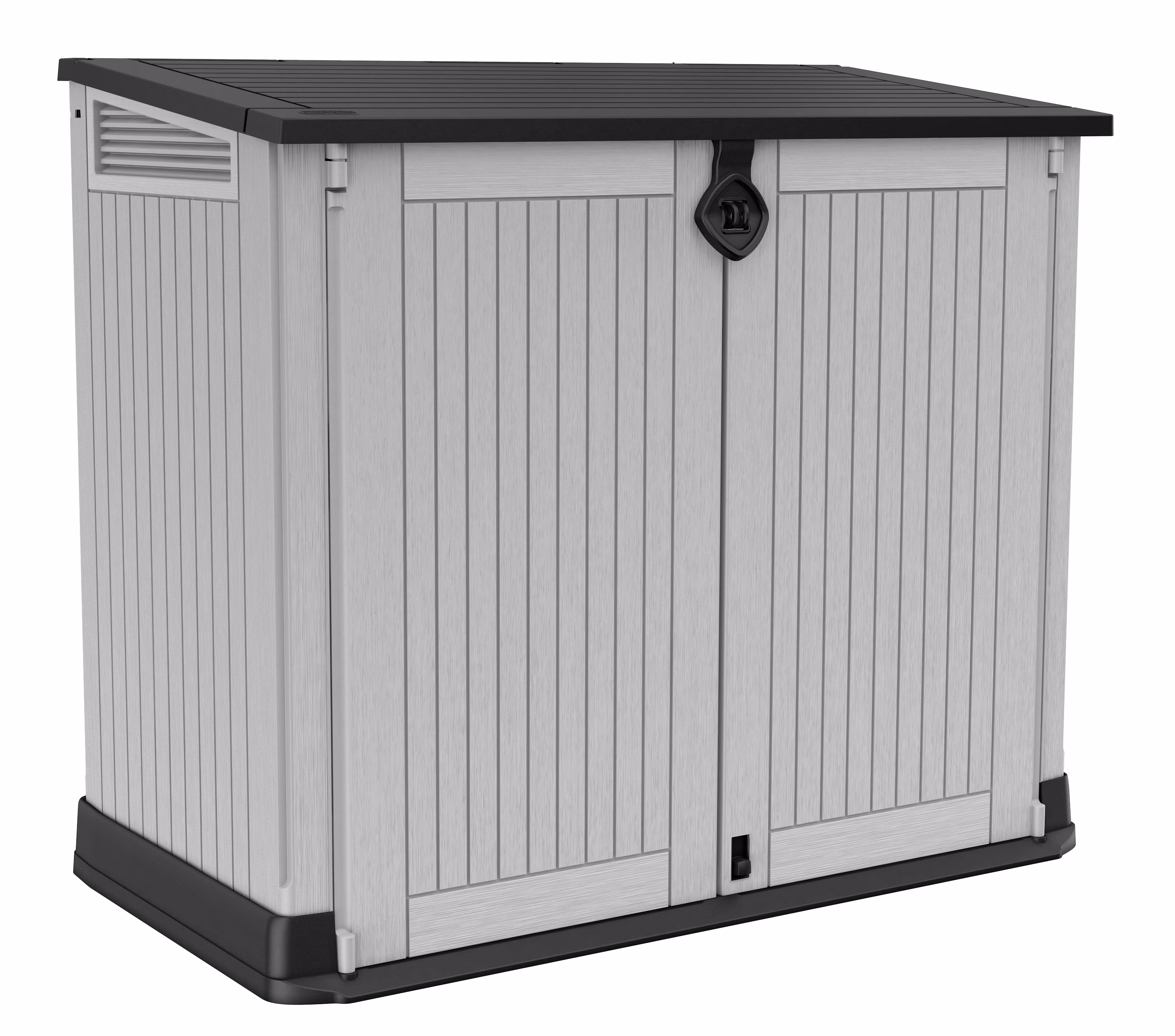 Keter S.I.O Midi 4.3' x 2.3' x 3.7' Horizontal Resin Outdoor Storage Shed with Durable Floor, Grey