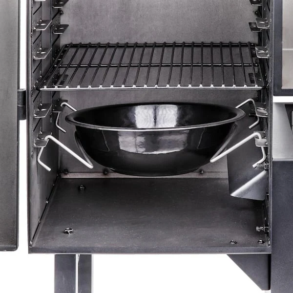 Bandera Vertical Offset Smoker and Charcoal Grill Combo in Black with 992 sq. in. Cooking Space