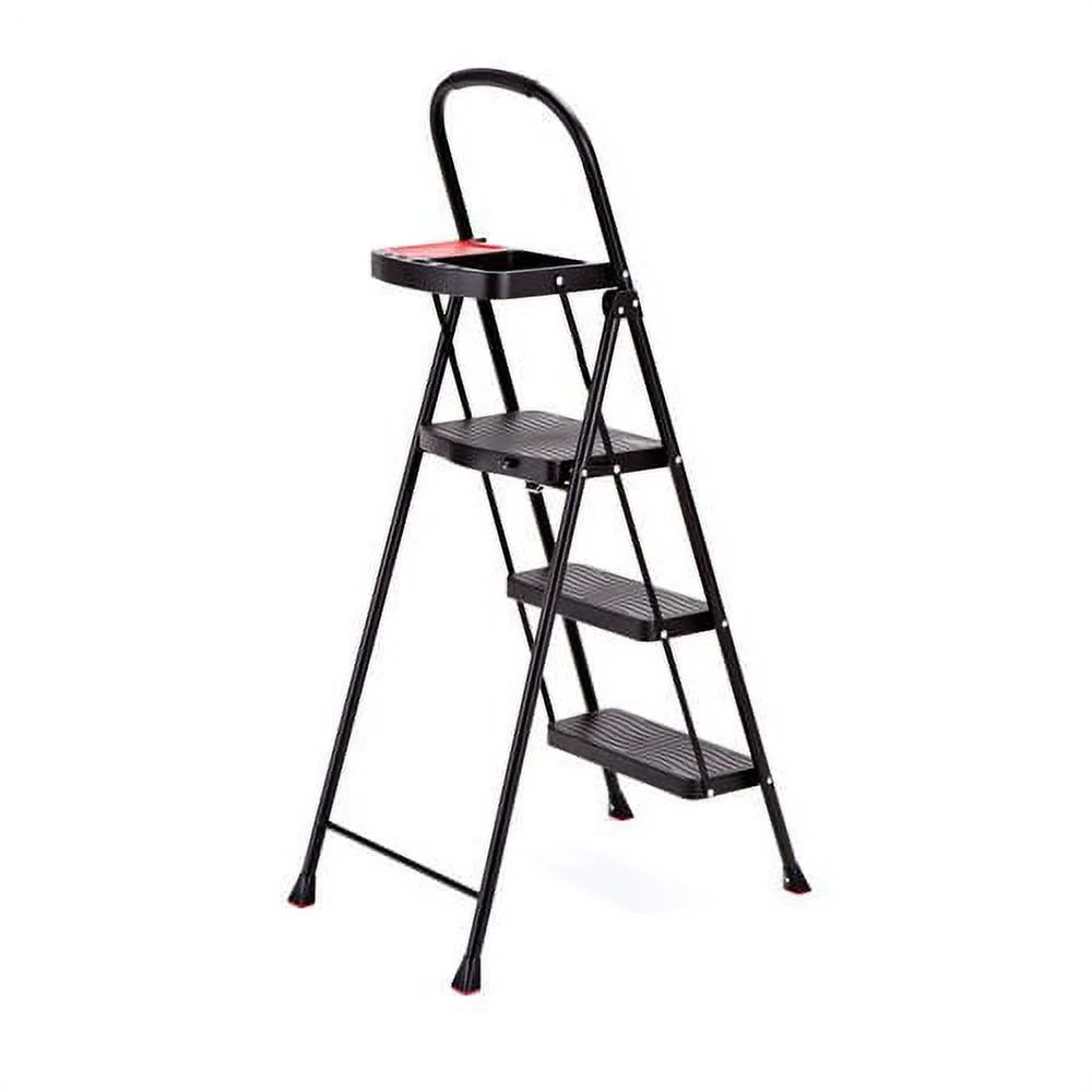 Rubbermaid RMS-3T 3-Step Steel Step Stool with Project Tray, 225 lb. Cap.