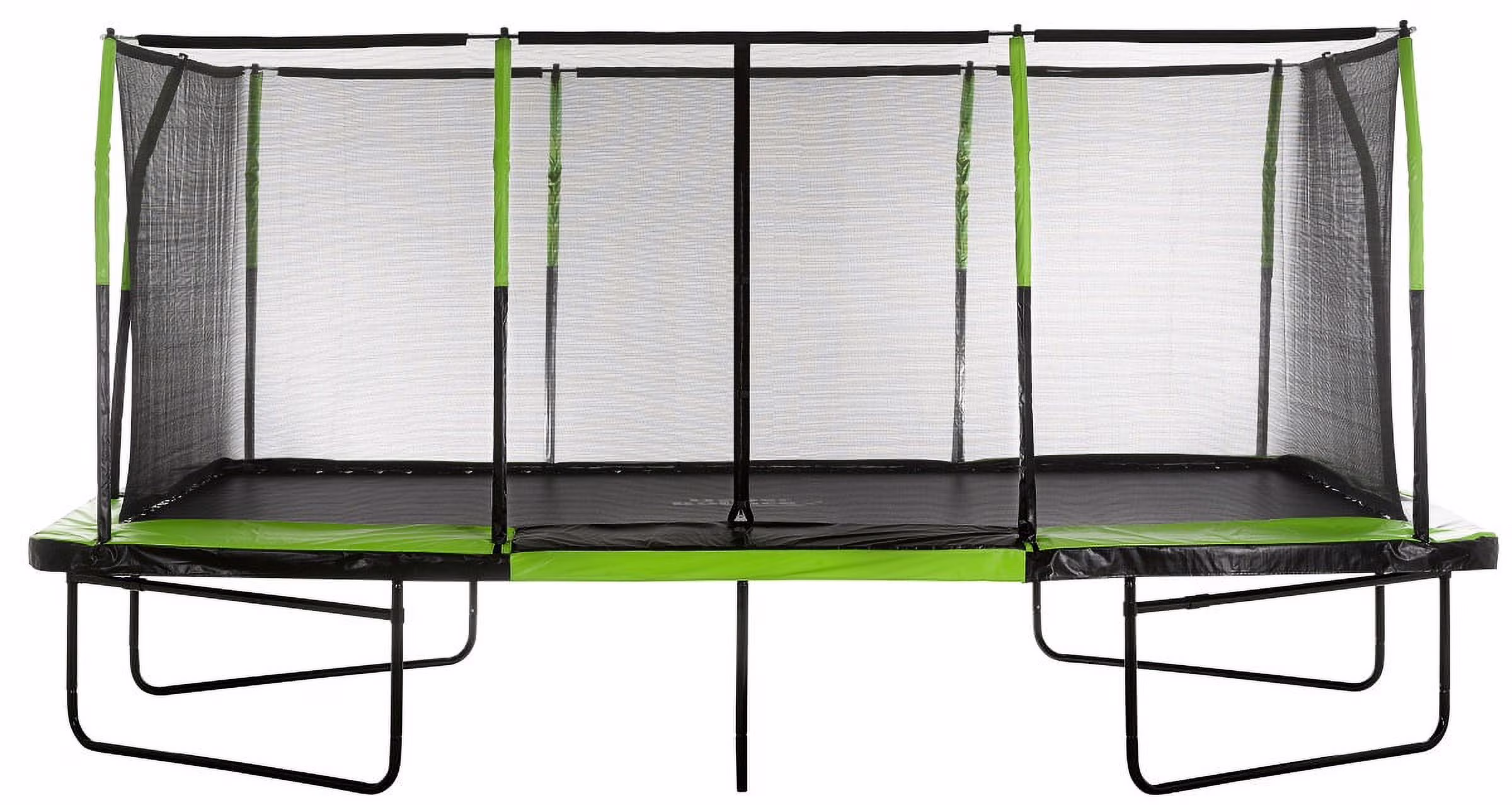 Machrus Upper Bounce - Mega 10' X 17' Gymnastics Style, Rectangular Trampoline Set with Premium Top-Ring Enclosure System - Green/Black