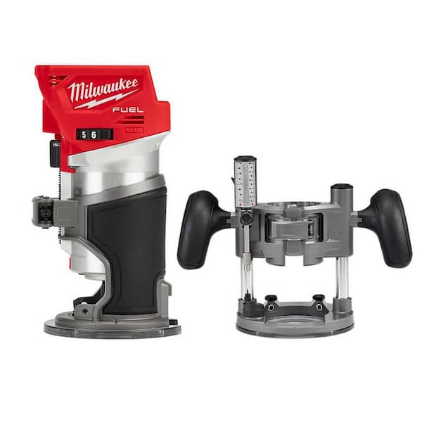 M18 FUEL 18V Lithium-Ion Brushless Cordless Compact Router w/ Compact Router Plunge Base