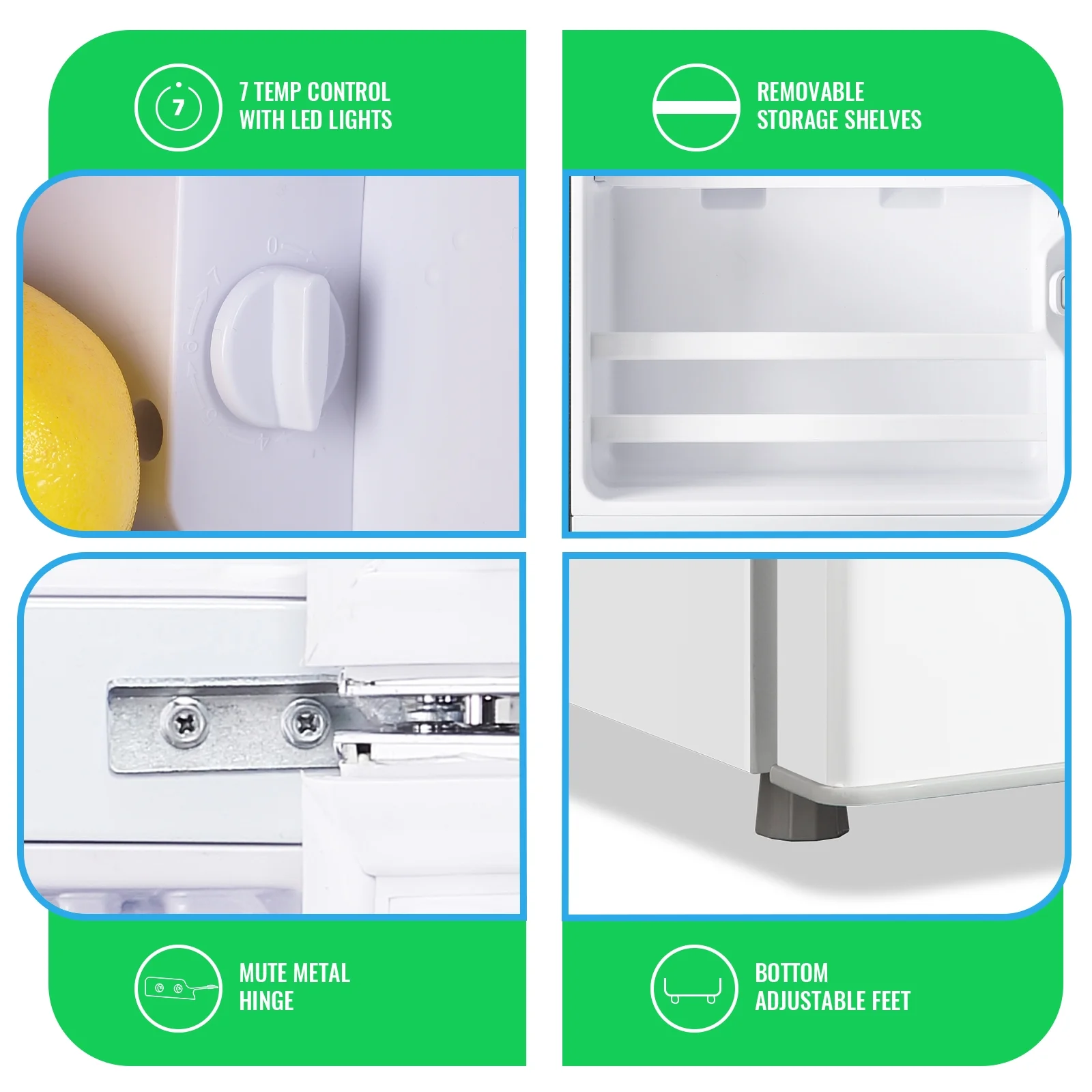 DEMULLER 2.4 Cu.ft Refrigerator Mini Fridge with Freezer Dual Door Personal Fridge New Silver Sale