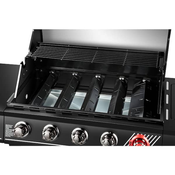5-Burner Propane Gas Grill in Matte Black with TriVantage Multifunctional Cooking System