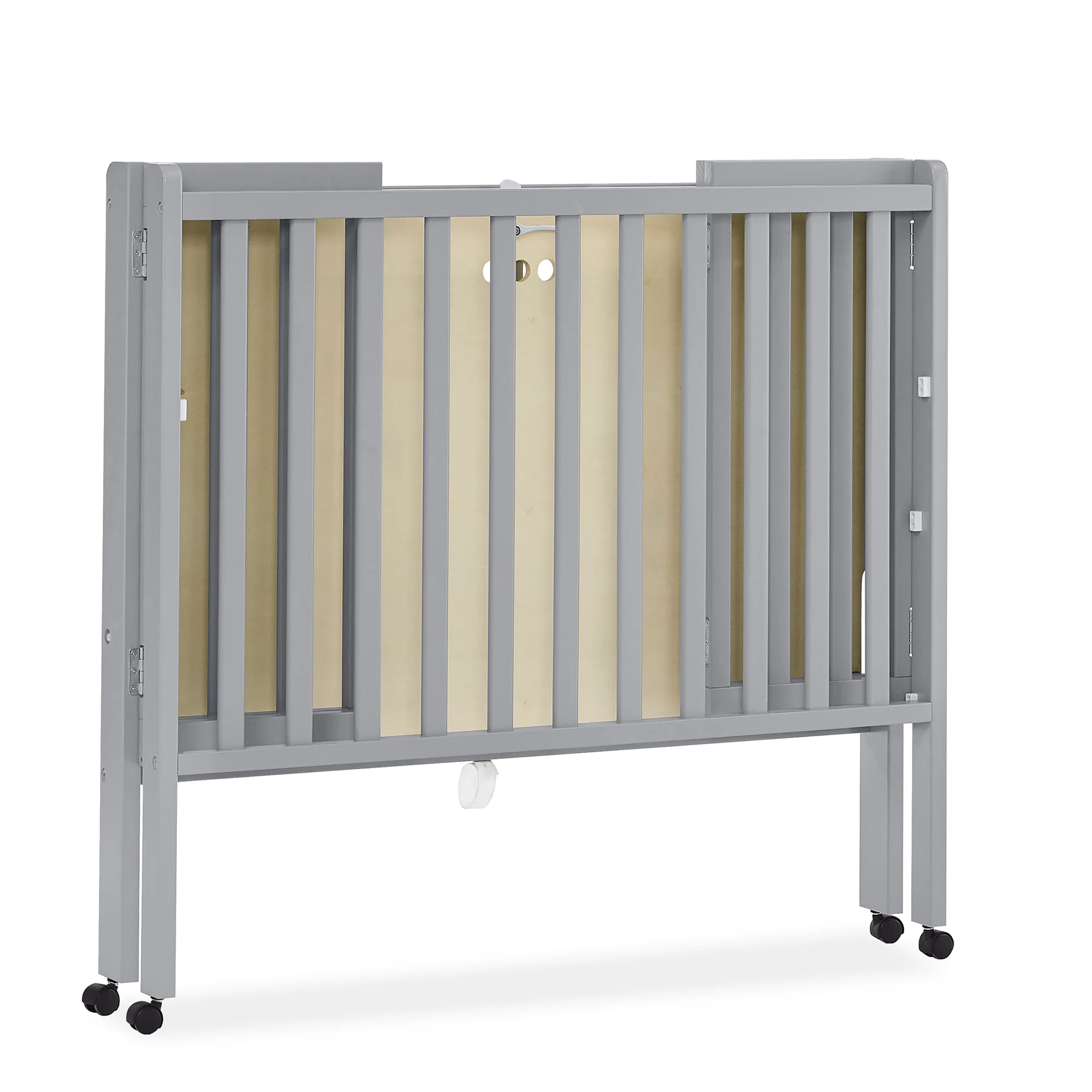 Delta Children Lee Portable Folding Mini Crib with 1.5-Inch Mattress - Greenguard Gold Certified, Bianca White