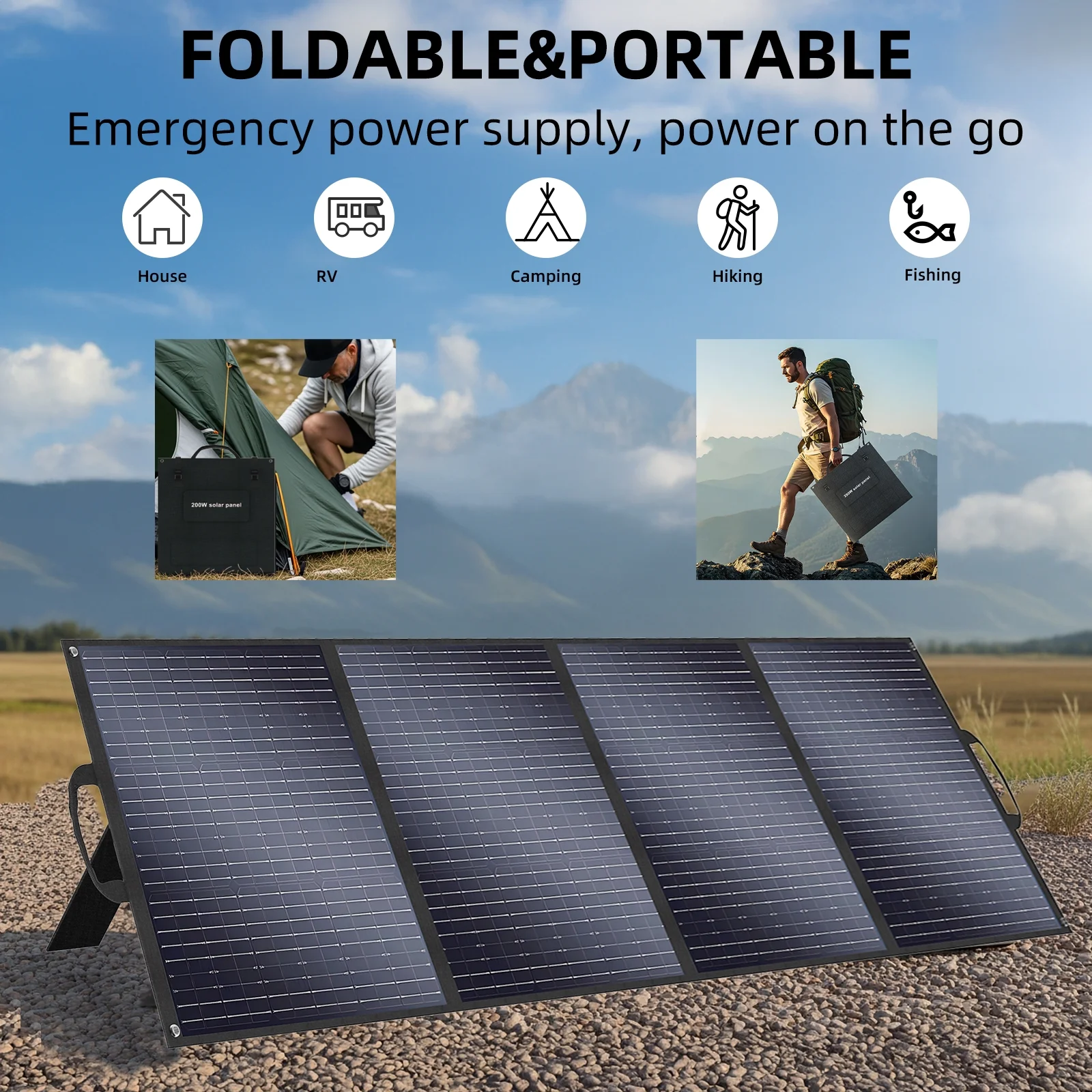 Solarplay 2400W(4800W Peak) Solar Generator, with 400W Solar Panel,2160Wh Portable LiFePO4 Battery Power Station for Camping Home Backup RV