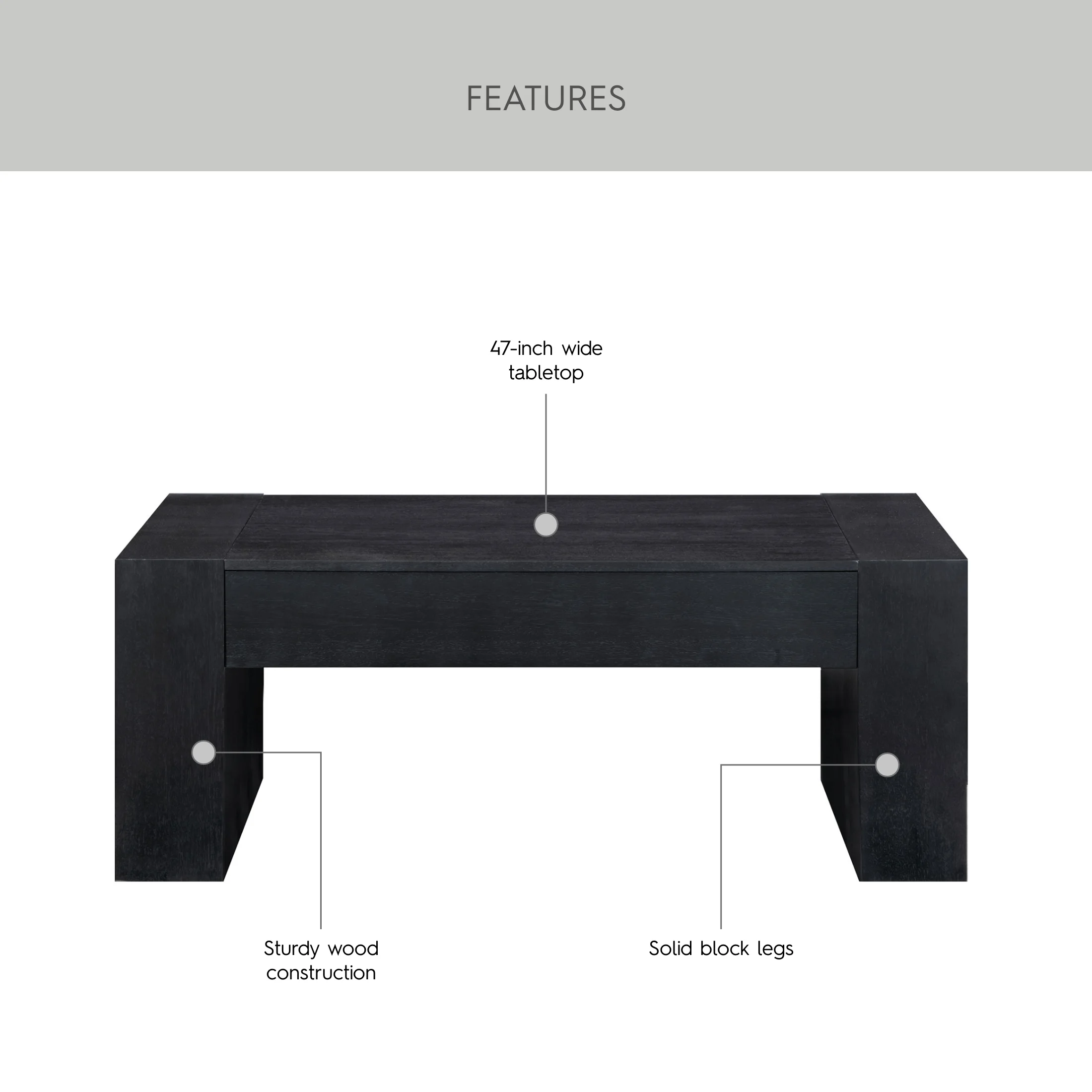 Better Homes & Gardens Ezra Oversized Coffee Table, Walnut