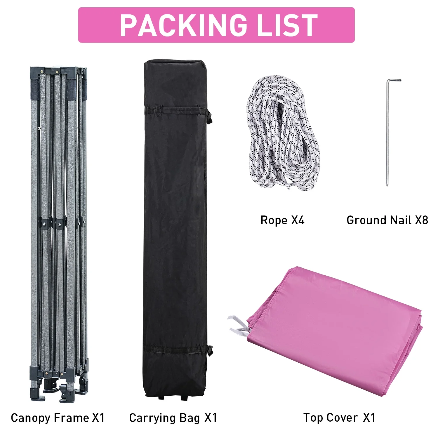 Ainfox 10' x 10'Heavy Duty Pop up Canopy Tent with Sidewalls,Folding Instant Outdoor Gazebo,Sun Shade Tent,Pink