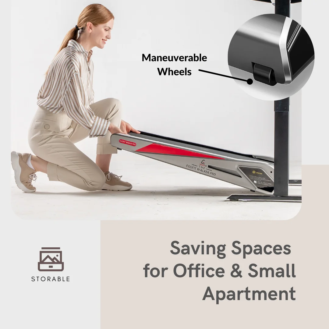 Egofit Walker Pro Smallest Under Desk Electric Walking Treadmill for Home 2.0HP 5° Incline