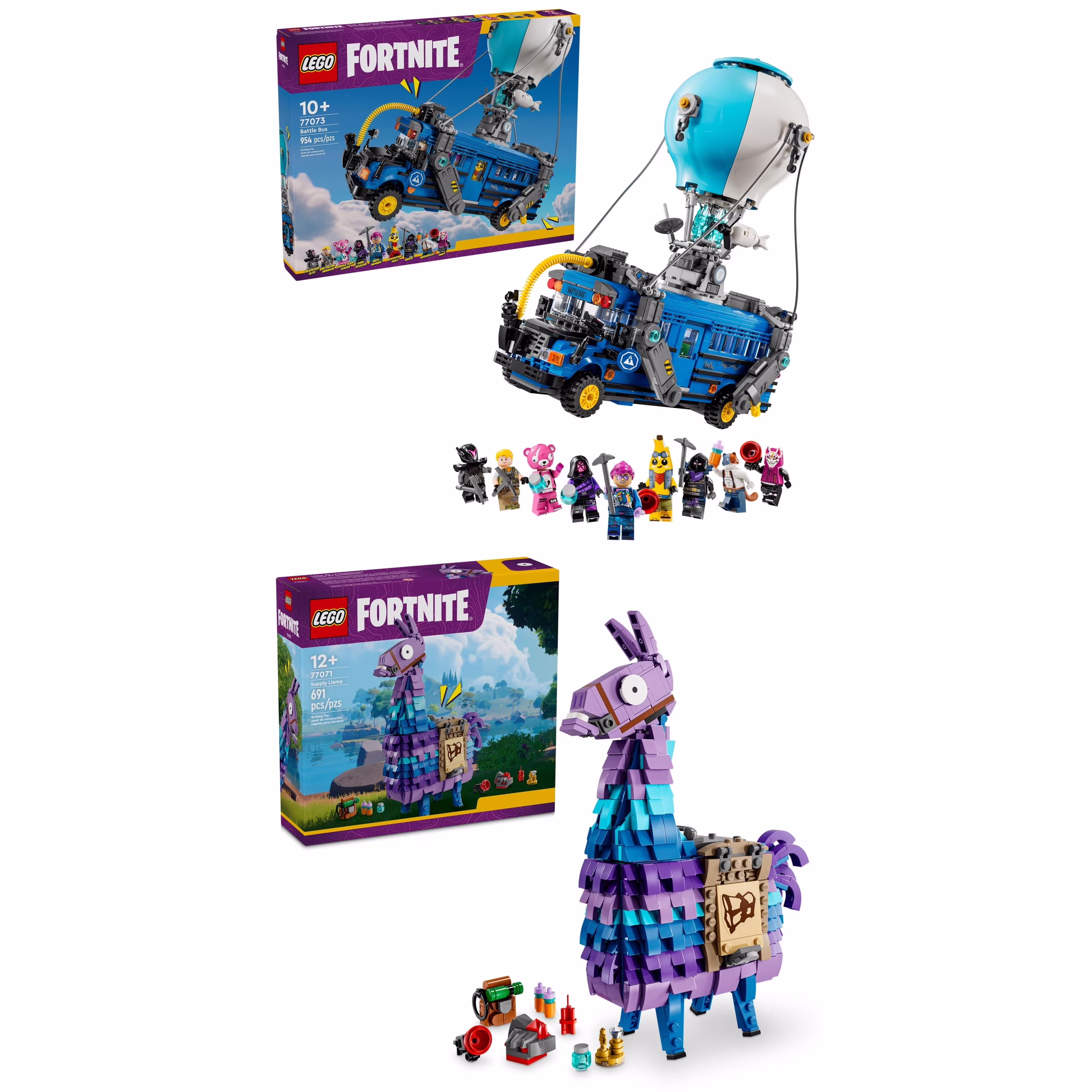 LEGO Fortnite Battle Bus and Supply Llama Building Se