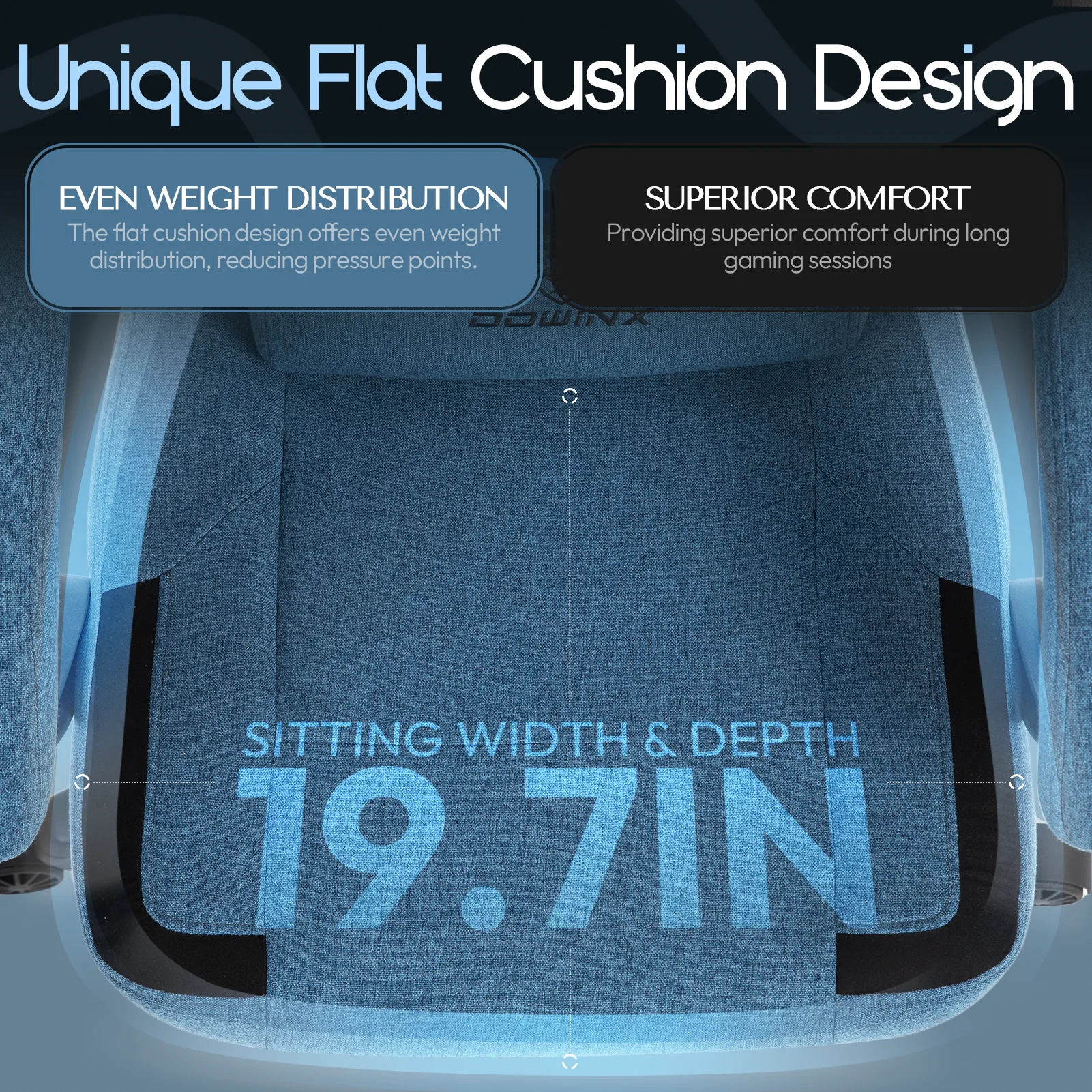 GOOSEA Fabric Gaming Chair with Pocket Spring Cushion, Breathable Computer Chair with Massage Lumbar Support and Footrest, High Back Office Chair for Adults, 300lbs, Grey