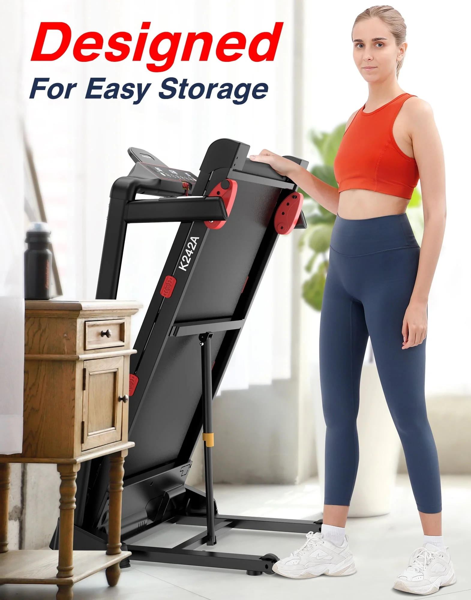 Folding Treadmill Clearance for Home with Adjustable Incline, Smart APP, 8MPH Speed, 250lbs, HiFi Bluetooth Speakers, 15 Programs 3 Modes, 3.0HP Foldable Compact Treadmill Walking Running Machine