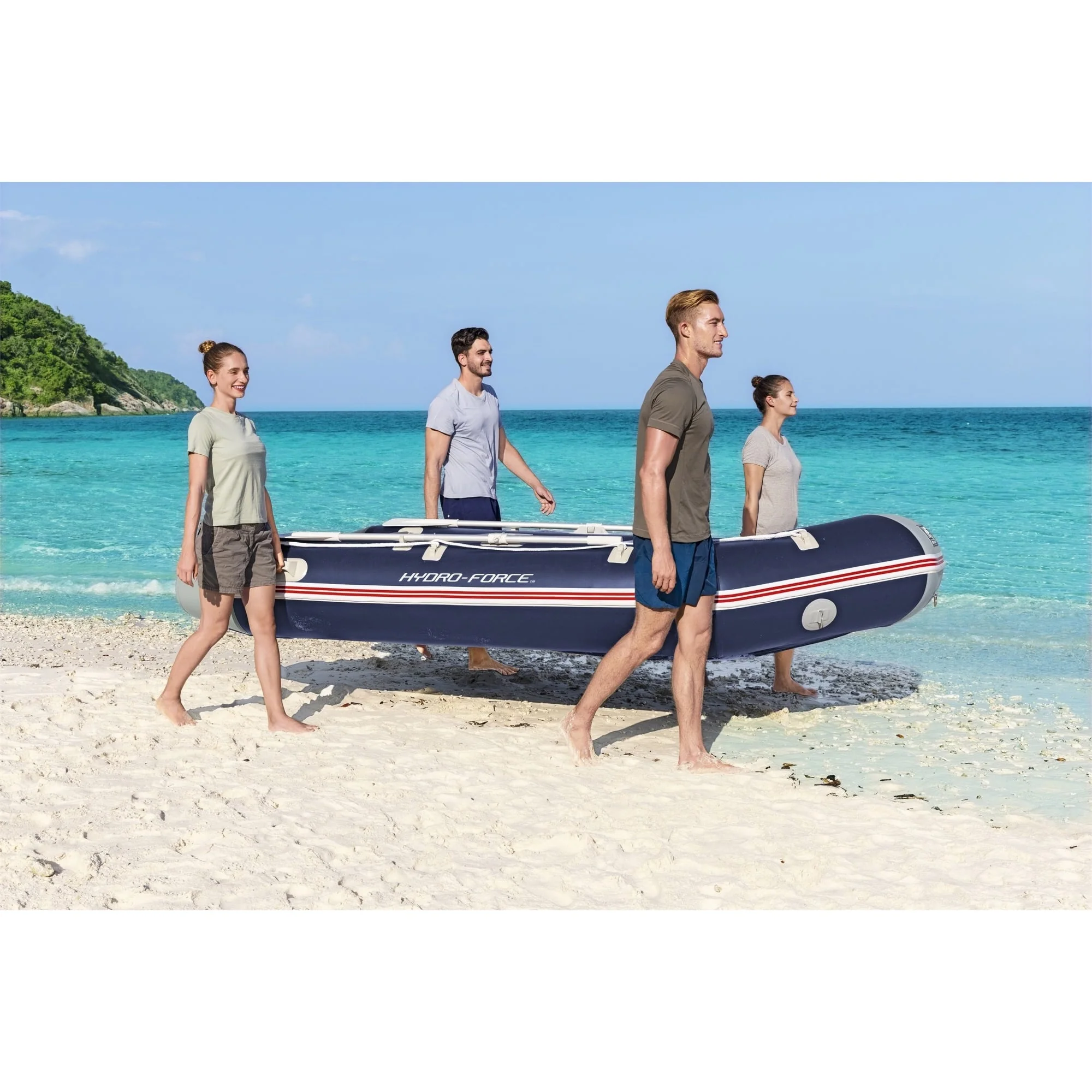 Bestway Hydro-Force Mirovia Pro Inflatable 5 Person Water Raft Boat Set