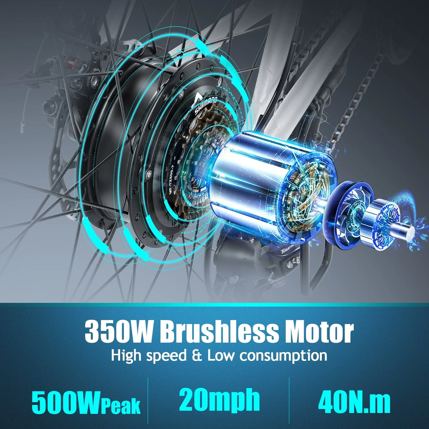 ANCHEER Electric Bike for Adults, 48V 500Wh EBike, UP to 60 Miles, 3.5H Fast-Charge Removable Battery, 26