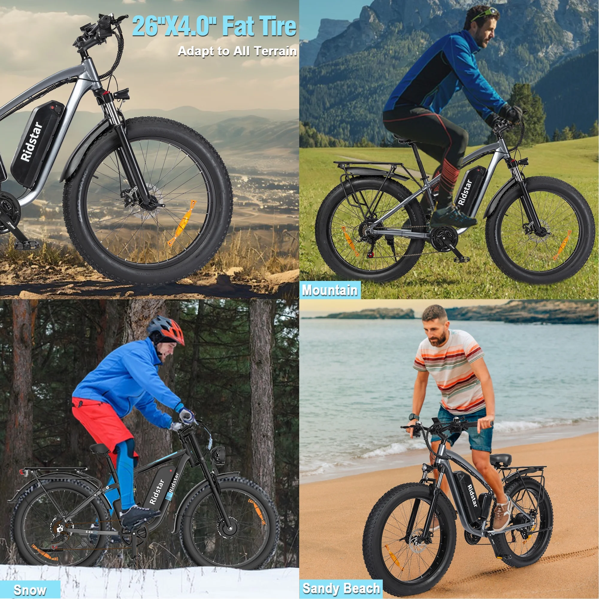 Dual Motor PEAK 3000W Electric Bike for Adults,31mph 48V 23Ah Electric Bicycle,26