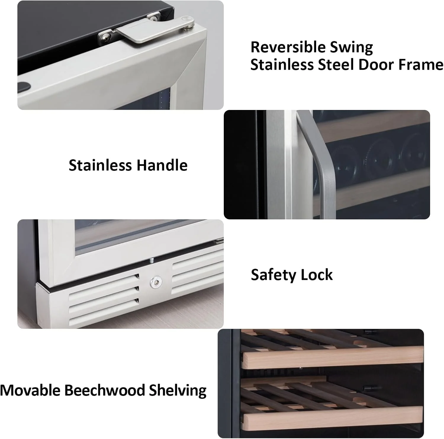 24 Inch Wine Fridge Dual Zone 160 Bottle, Tall Wine Cooler Refrigerator Built-in or Freestanding with Temperature Control System, Professional Compressor, Low Noise and Intelligent Temperature Memory