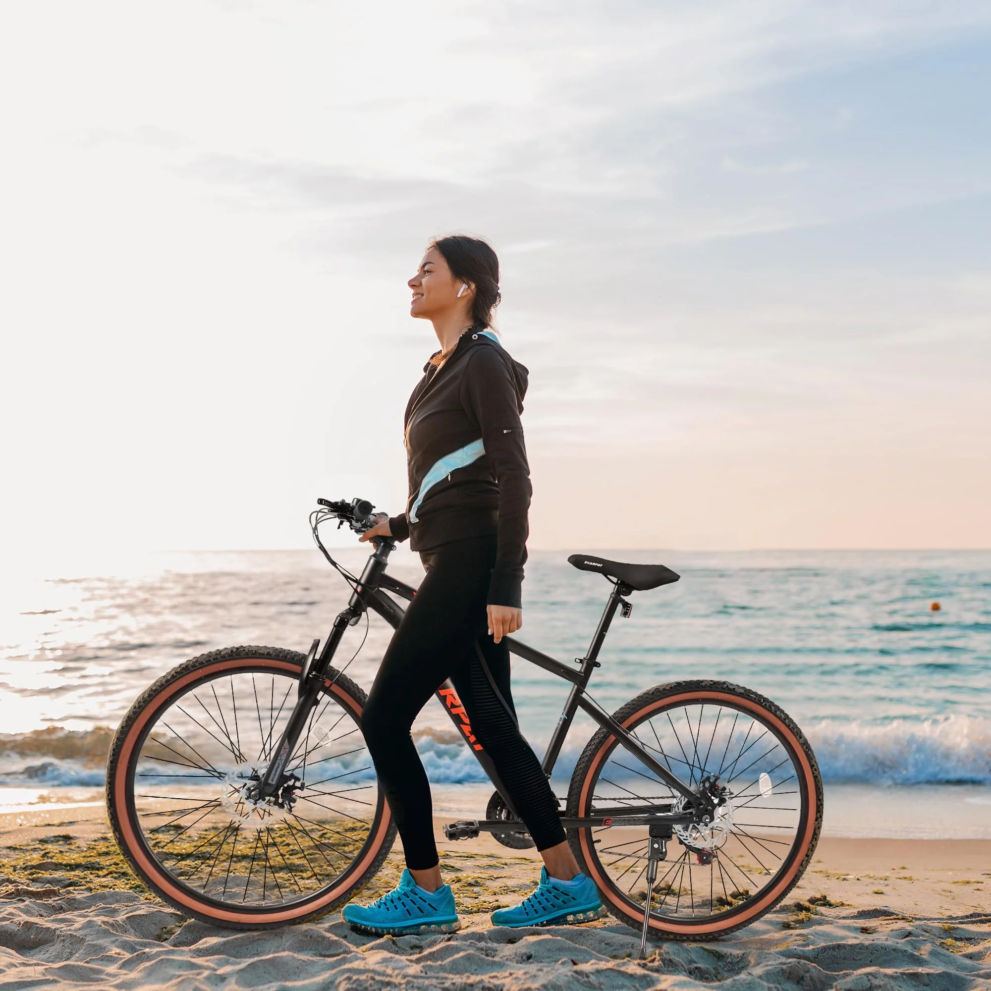 27.5 Inch Mountain Bike for Adults, Durable High Carbon Steel Frame, Disc Brakes, Stylish Brown Edge Tires, Ideal for Commuting and Outdoor Exploration