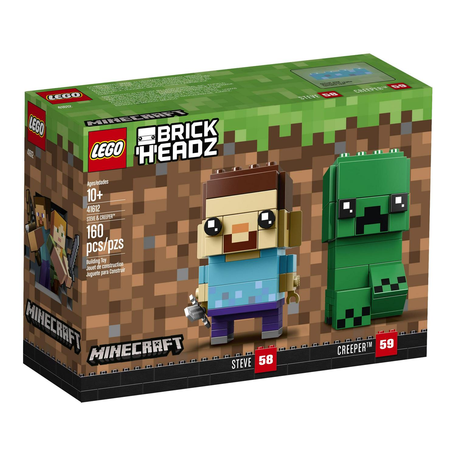 New Lego BrickHeadz Minecraft Steve & Creeper 41612 10+ Building Toy