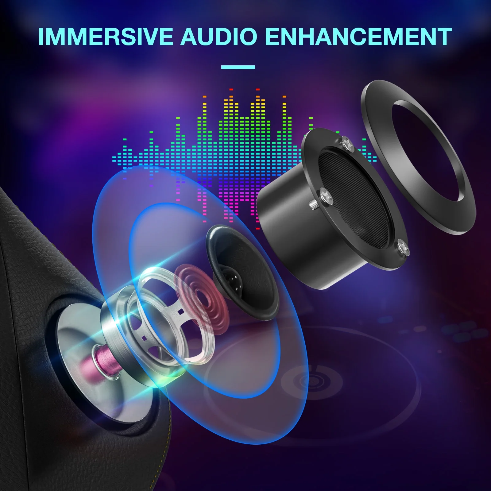 HOFFREE Big and Tall Gaming Chair with Speakers and RGB Lights, Gamer Chair with Footrest, Lumbar Support Height Adjustable 360-Swivel Seat and Headrest for Adults, 400lbs