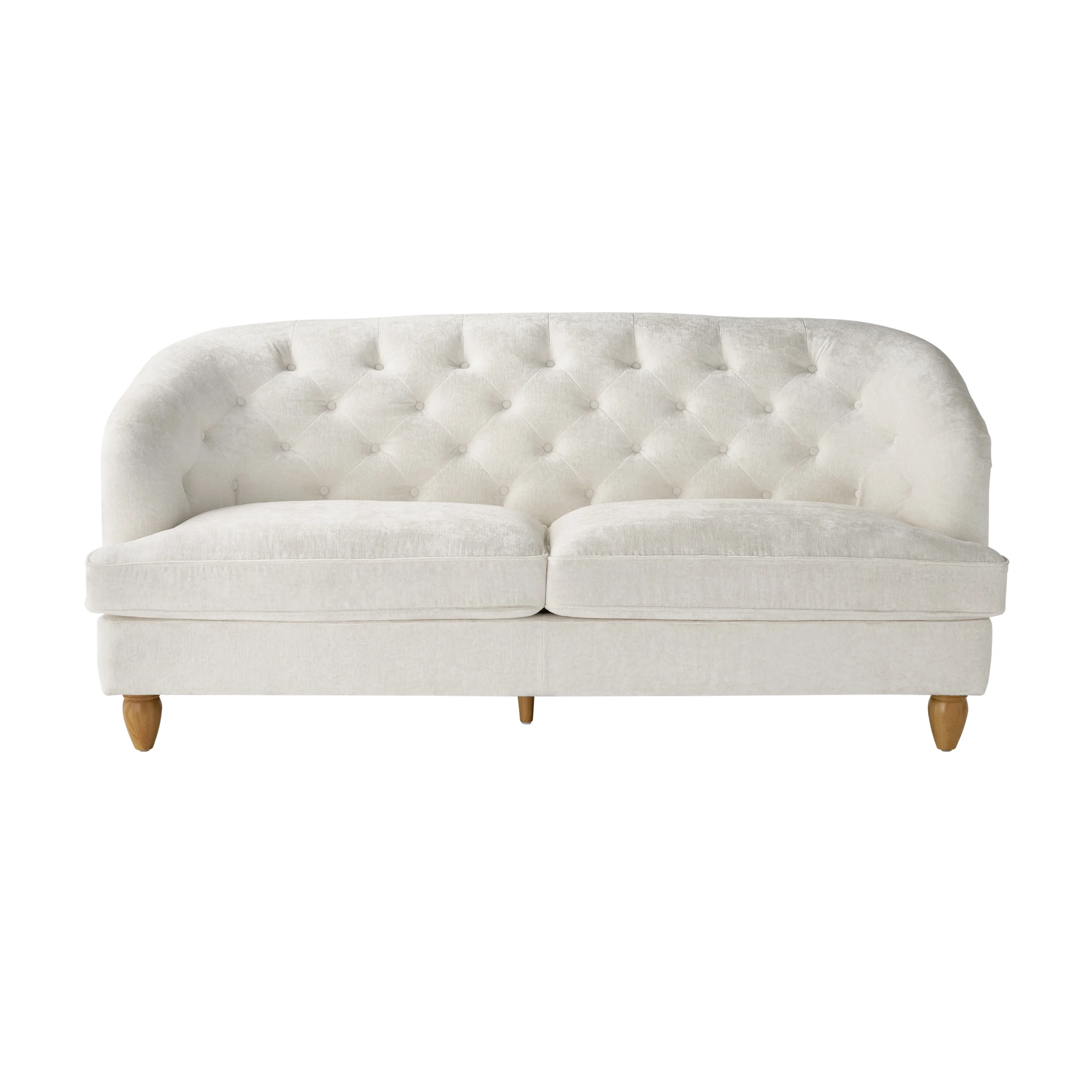 The Pioneer Woman Laurel Tufted Sofa, Cream Velvet, 79.53 in